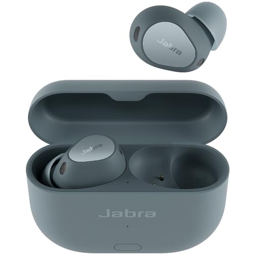 Jabra Elite 10 Gen 2 kabellose Bluetooth-Earbuds, Verbesserter 3D-Sound, LE-Audio-Smartcase, halboffenes Design, Advanced ANC, 6 integrierte Mikrofone und bis zu 36 Std. Akkulaufzeit – Denim