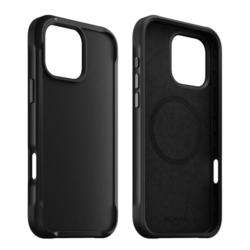 NOMAD Rugged Case | für iPhone 16 Pro Max | Schutzhülle aus Polycarbonat mit TPU-Bumper | Matte PET-Rückseite | MagSafe-kompatibel | Black