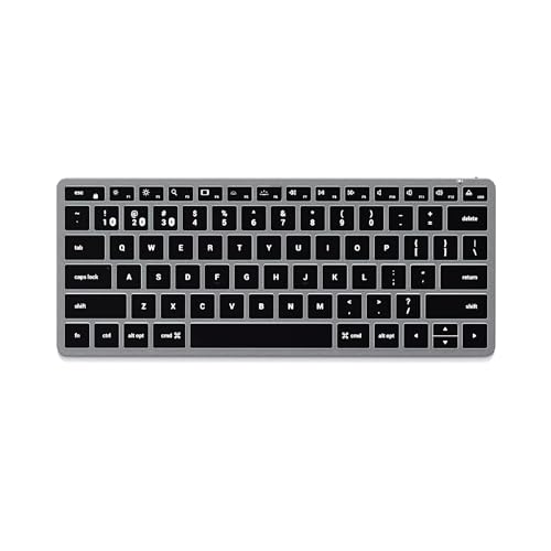 SATECHI Slim X1 Kabellose Bluetooth Tastatur mit Hintergrundbeleuchtung – Beleuchtete Tasten & Multi-Device Sync – Für M2/ M1 MacBook Pro/Air, M2/ M1 iPad Pro/Air (US-englisches Layout)