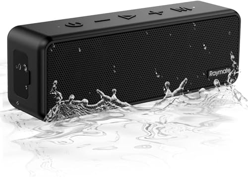 Raymate Bluetooth Lautsprecher Musikbox Tragbarer Bluetooth Box mit Lauter Stereo Sound, Satter Bass,IPX7 wasserdicht Kabelloser Lautsprecher für Zuhause,Draußen,Garten