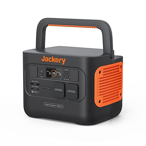 Jackery Explorer 1000 Pro,1002Wh tragbare Powerstation,Solar- und Schnellladung in 1,8 Std. 2 * 100W PD, 800W-Eingang, 2x1000W AC-Ausgänge, ideal für Camping und für Notfälle zu Hause.