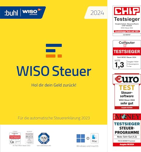 WISO Steuer 2024 (für Steuerjahr 2023) Für Windows, Mac, Smartphones und Tablets | Aktivierungscode per Email