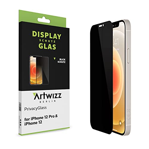 Artwizz PrivacyGlass Schutzglas kompatibel mit iPhone 12/12 Pro (6.1') - Displayschutz mit Anti-Spy-/Blickschutz-Funktion, Hüllenfreundlich, 9H Stärke