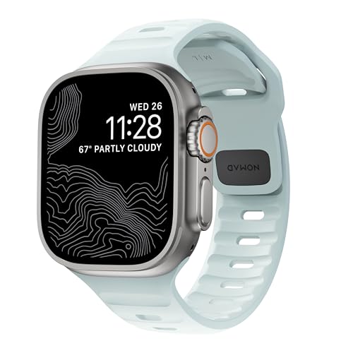 NOMAD Sport Band V2 | für Apple Watch 38/40/41mm | leuchtet im Dunkeln |strapazierfähiges, wasserfestes Uhrenarmband | Icy Blue Glow