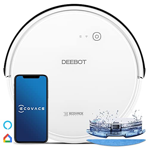 ECOVACS DEEBOT 605 Staubsauger Roboter, Saugroboter intelligenter Reinigungsmodus, Max-Modus, Tiefenreinigung, Anti-Kollisionssensoren, App, weiß