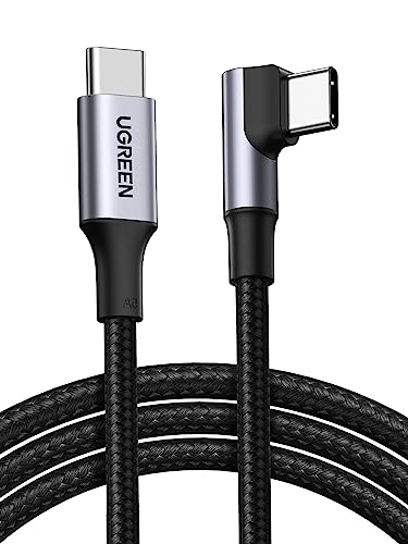 UGREEN 100W USB C auf USB C Kabel Winkel PD 3.0 PPS Ladekabel USB-C 90 Grad kompatibel iPhone 15 Pro Max, Galaxy S24 Ultra, M2 MacBook Pro/Air iPad Pro 12.9 iPad Mini 6 Steam Deck usw. (3m)