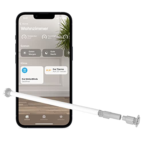 Eve MotionBlinds Upgrade Kit für Rollos – Motor zum nachrüsten bestehender Rollos im Innenraum (Apple HomeKit), Zeitpläne, keine Bridge nötig, Bluetooth/Thread