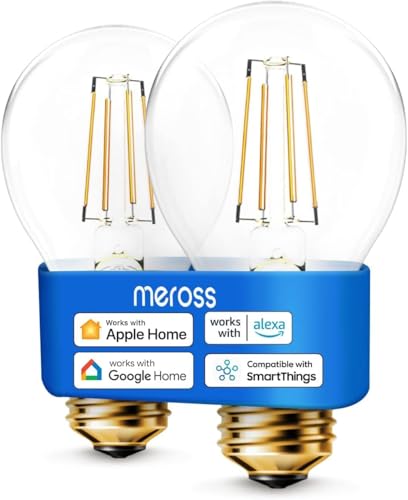 meross Smart WLAN Glühbirne funktioniert mit Apple HomeKit Wifi Lampe LED Mehrfarbige Dimmbare Glühbirne kompatibel mit Siri, Alexa, Google Home und SmartThings