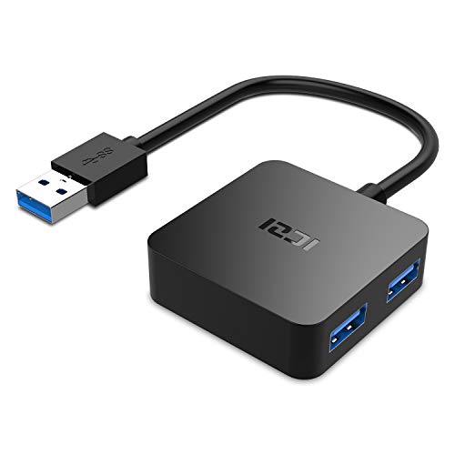 ICZI USB Hub 3.0, USB Verteiler Multi USB 4 Ports Splitter für PC, Mac, Surface Pro, Laptop, PS4, USB Lüfter. (15cm)