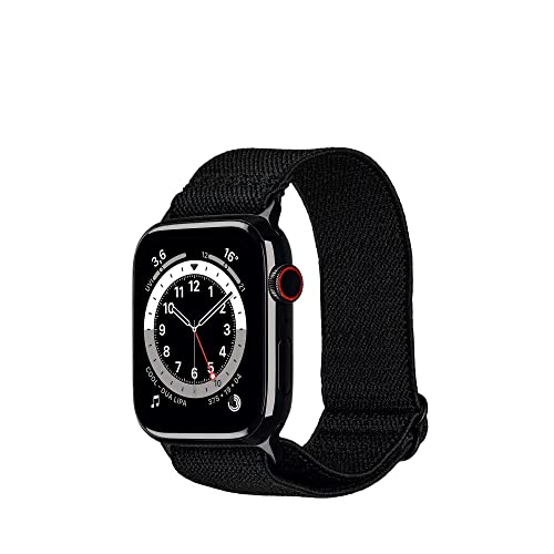 Artwizz WatchBand Flex kompatibel mit Apple Watch Ultra [49mm] 10 [46mm] 9 8 7 [45mm] SE 6 5 4 [44mm] 3 2 1 [42mm] Atmungsaktives Stoffarmband, Schwarz