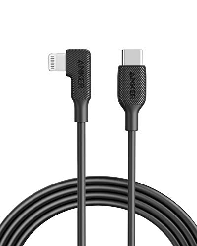 Anker USB-C auf 90 Grad Lightning Ladekabel 180cm, MFi-Zertifiziert, unterstützt Power Delivery für iPhone SE / 11 Pro/X/XS/XR / 8 Plus/AirPods Pro, iPad 8, iPod Touch, und mehr