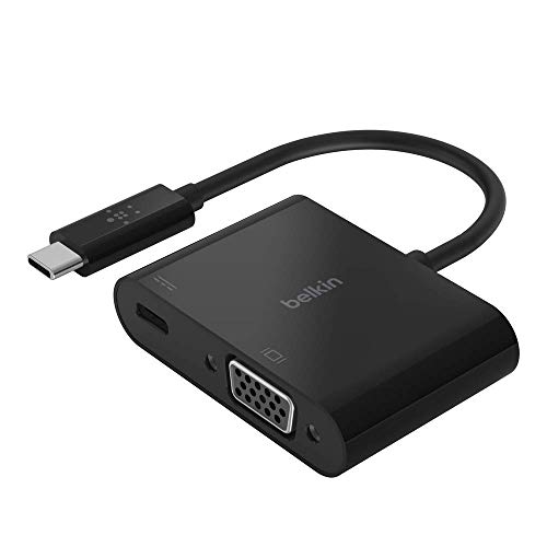 Belkin USB-C/VGA-Ladeadapter (unterstützt eine HD-Videoauflösung von 1080p; 60 W Leistung für angeschlossene Geräte) MacBook Pro VGA-Adapter