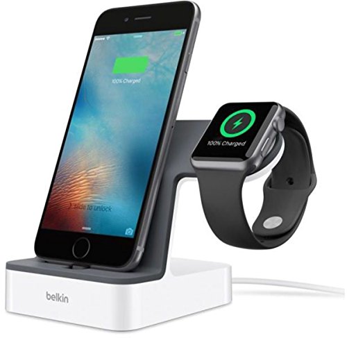 Belkin PowerHouse Ladestation (geeignet für iPhone XS, XS Max, XR, X, 8/8 Plus und andere Modelle, Apple Watch Series 4, 3, 2, 1)