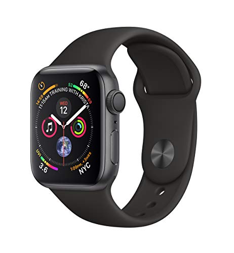 Apple Watch Series 4 (GPS, 40mm) Aluminiumgehäuse Space Grau - Sportarmband Schwarz