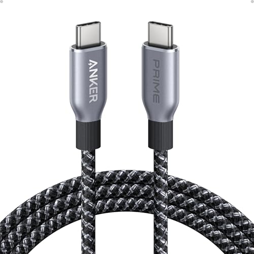 Anker Prime USB C auf USB C Kabel, 240W 180cm Schnellladekabel USB C, Upcycled Nylon im Flecht-Design, 100 Jahre Haltbarkeit, USB 2.0 Kabel für iPhone 16/16 Pro/16 Pro Max/16 Plus, MacBook, Galaxy S24