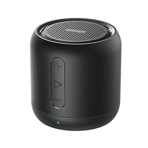 Anker Soundcore mini Bluetooth Lautsprecher mit 15 Stunden Spielzeit, Fantastischer Sound, 20 Meter Bluetooth Reichweite, FM Radio und intensiver Bass(Schwarz)