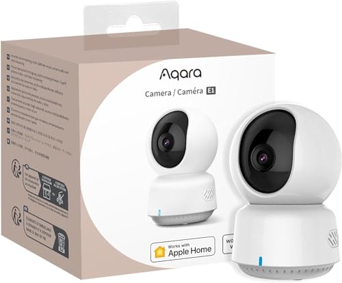 Aqara 2K Innenraum Sicherheit Kamera E1, Schwenken & Neigen, HomeKit Secure Video, Zwei-Wege-Audio, Nachtsicht, Personenverfolgung, Wi-Fi 6, Unterstützt HomeKit, Alexa, Google Home und IFTTT