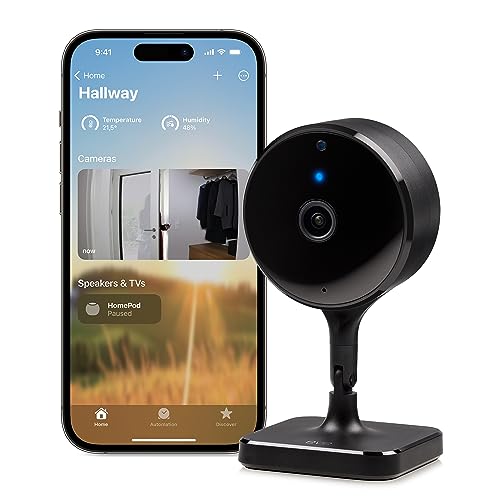 Eve Cam (Apple Home) - Smarte Innenkamera, 1080p-Auflösung, WLAN, 100 Prozent Privatsphäre, HomeKit Secure Video, Mitteilung auf iPhone, Mikrofon und Speaker, Nachtsicht, Flexible Installation