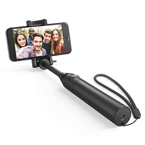 Anker Premium Bluetooth Selfie Stick Stange Stab mit 20 Stunden Akkulaufzeit für iPhone 7 / 6, Android und alle anderen Smartphones (Schwarz)