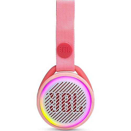 JBL JR Pop Mini-Boombox für Kids in Pink – Poppiger, wasserdichter Bluetooth-Lautsprecher mit eingebauten Lichtmotiven – Bis zu 5 Stunden Musik hören mit nur einer Akku-Ladung