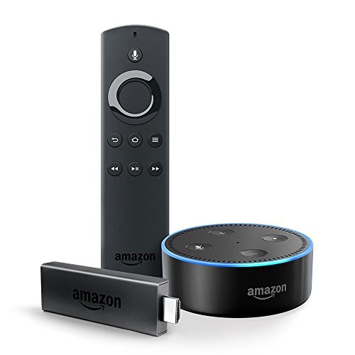 Fire TV Stick mit Alexa-Sprachfernbedienung (1. Generation) + Echo Dot (2. Generation), Schwarz