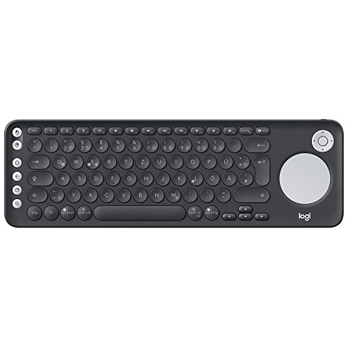 Logitech K600 Kabellose TV-Tastatur mit Touchpad & D-Pad, Bluetooth, Multimedia-Tasten, Multi-Device, Für Samsung, LG, Sony TVs/Windows/Mac/Android/iOS - Deutsches QWERTZ-Layout - Schwarz/Weiß