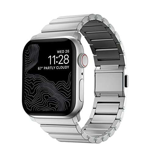 NOMAD Strap Aluminium | für Apple Watch 42/44/45/49mm | leichtes, langlebiges Uhrenarmband | Silver