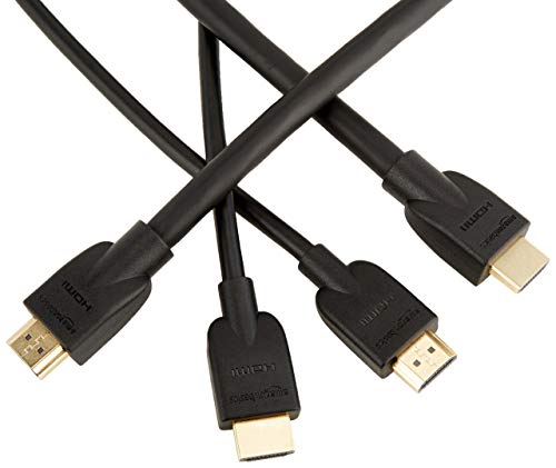 Amazon Basics – Hochgeschwindigkeitskabel, HDMI 2.0, unterstützt 3D-Formate, mit Audio Return Channel, 0.9 m und 4.6 m, 2 Stück, Schwarz