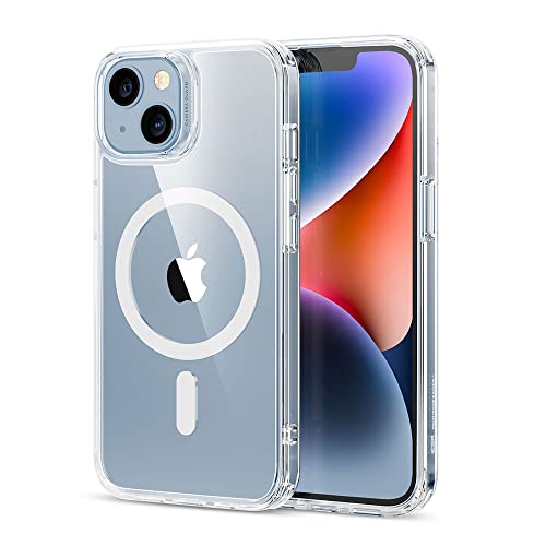 ESR für iPhone 13 Hülle und iPhone 14 Hülle, kompatibel mit MagSafe, Classic Hybrid Magnet handyhülle mit HaloLock, Militärnorm Sturzschutz Case, Kratzfeste Rückseite, Klar