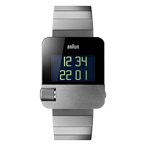 Braun Mens Prestige Digital Display Multifunction Watch, Made in Germany, Stainless Steel Case and Bracelet, Model BN0106SLBTG.