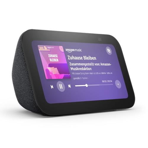 Echo Show 5 (Neueste Generation) | Kompakter smarter Touchscreen mit Alexa zum Steuern deines Smart Homes und mehr | Anthrazit