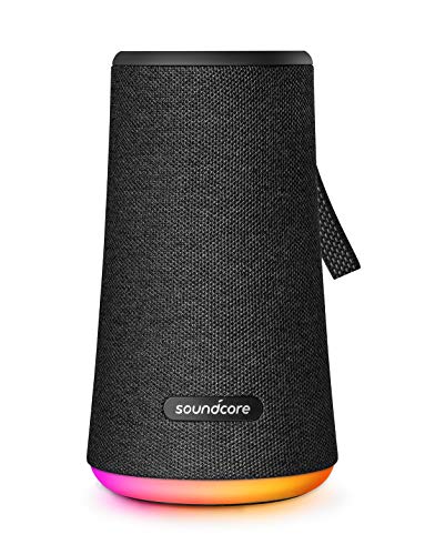 Soundcore Anker Flare+ Bluetooth Lautsprecher, mit Starkem 360° Rundum-Sound, Fantastischem Bass, Stimmungs-LED-Licht, IPX7 wasserdichte, 20 h Spielzeit, für Partys (Schwarz)