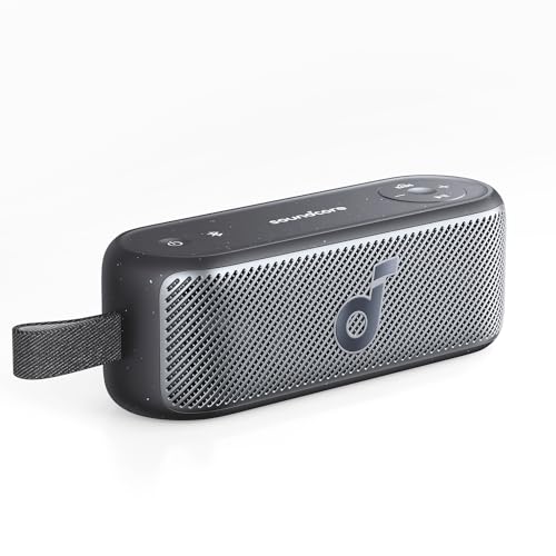 soundcore Motion 100 Bluetooth Lautsprecher, Lautsprecher Boxen mit Wireless Hi-Res, 2 Vollbereichstreiber für Stereo, Outdoor Ultra-Mobiles Design, Anpassbarer EQ, Kraftvoller Bass & IPX7 (Schwarz)