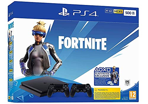 PlayStation 4 Slim - Konsole (500GB, Jet Black) + 2 Controller: Fortnite Neo Versa Bundle