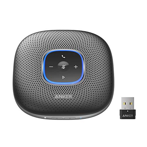 Anker PowerConf+ Bluetooth Lautsprecher mit Bluetooth Dongle, 6 Mikrofone, Fortschrittliche Stimmaufnahme, 24 Std Akku, Bluetooth 5, USB-C, Konferenzlautsprecher, ideal für Homeoffice