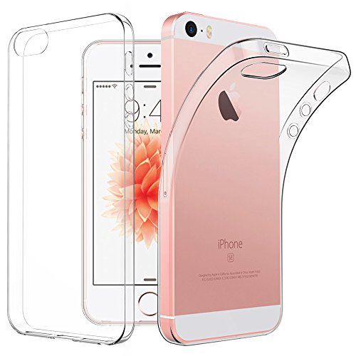 EasyAcc Hülle Case für iPhone SE 5S 5, Dünn Crystal Clear Transparent Tasche Handyhülle Cover Soft Premium-TPU Durchsichtige Schutzhülle Backcover Slimcase kompatibel mit iPhone SE 5S 5