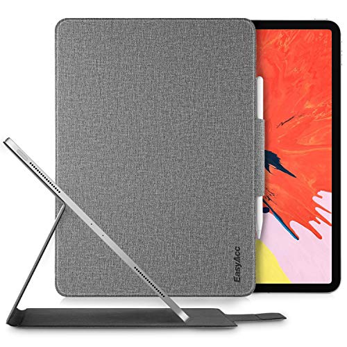 EasyAcc Magnetisch Hülle für iPad Pro 12.9 2018, Ultra Dünn Leichte Book Cover, mit Multi-Winkel Standfunktion und Auto Sleep/Wake Up Passt für iPad Pro 12.9 2018 (A1876/A1895/A2014), Grau