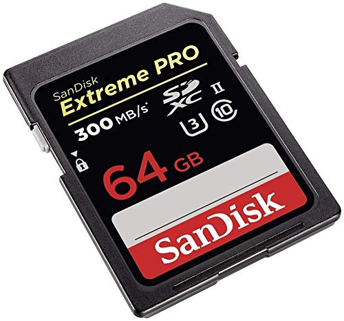 SanDisk Extreme PRO 64 GB SDXC-Speicherkarte bis zu 300 MB/Sek, UHS-II, Class 10, U3