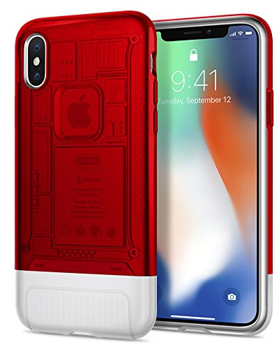 Spigen 057CS23195 iPhone X Hülle, [Classic C1] Doppelschicht Schutz für iPhone X Case, Handyhülle, Ruby