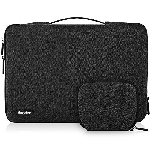 EasyAcc Laptoptasche Sleeve Hülle mit Griffen Zubehörtasche,Tragbare Laptop Aktentasche Schutzhülle für Notebook MacBook Pro Dell XPS Ultrabook Netbook Schwarz (13.3 Zoll Tasche, Dunkelgrau)