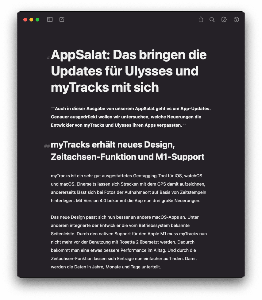 Ulysses Update