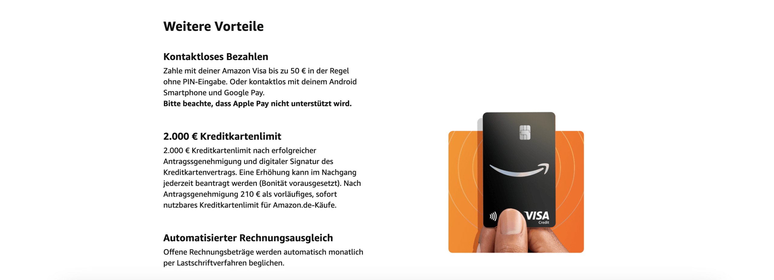 Amazon Visa ohne Apple Pay