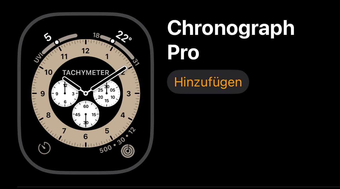 Chronograph Pro Ziffernblatt Apple Watch